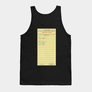 Vintage Library Checkout Card Tank Top